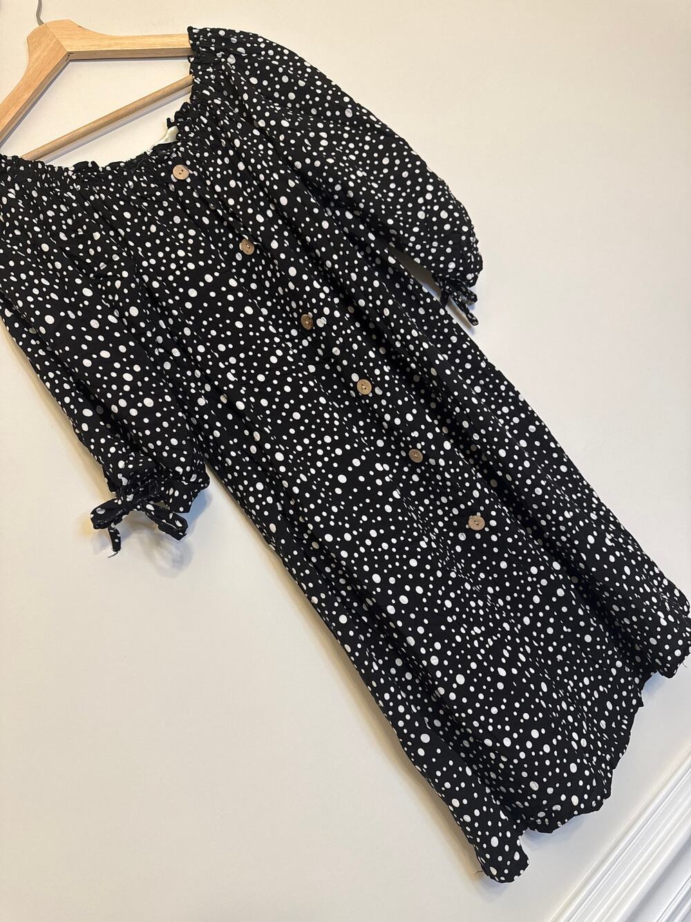 Seven Islands Polka Dot Smocked Midi Dress 3X